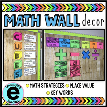 Preview of Math Wall Decor - (Cubes)- Math Strategies