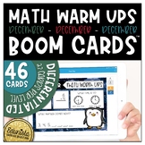 Math Warm Up December Boom Cards™ Digital Task Cards - Dis