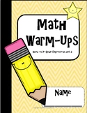 3rd Grade Math Warm-Up Expressions unit 2