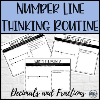 Preview of Fractions and Decimal Math Warm Up Number Line Thinking Activity