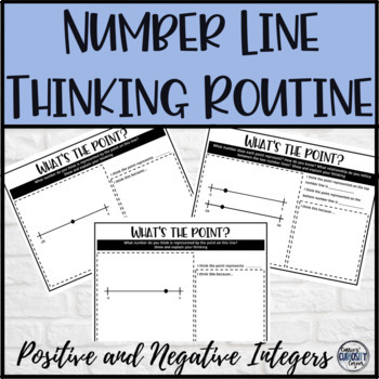 Preview of Integers Math Warm Up Number Line Critical Thinking Activity