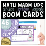 Math Warm Up January Boom Cards™ Digital Task Cards - Dist