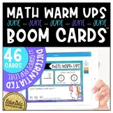 Math Warm Up June Boom Cards™ Digital Task Cards - Distanc