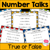 Number Talks True or False Equations
