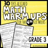 3rd Grade Math Warm Ups: 4th Six Weeks (TEKS Based)