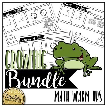 Preview of Math Warm Ups Bundle - Differentiated for 2 levels! Math Task Cards
