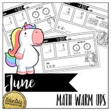 Math Warm Ups June - Differentiated for 2 levels!