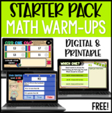 FREE Math Warm-Ups Starter Set with Digital & Printable