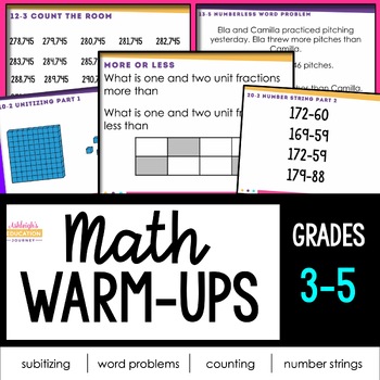 Preview of Math Warm-Ups for Number Sense