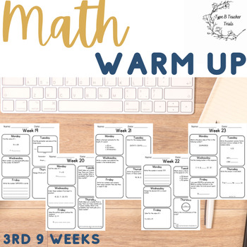 Preview of Math Warm-Up 4th, 5th, 6th, 7th, 8th Grade Third 9 Weeks Morning Work