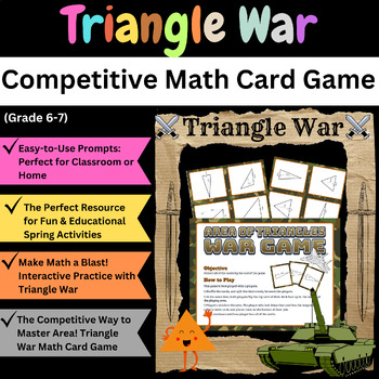 Preview of Math Warriors: Grades 6-7 / Conquer Area of Triangles with a Fun Card Game