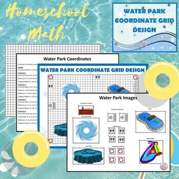 Preview of Math Water Park Coordinate Grid Design