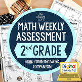 Math Weekly Assessments {2nd Grade} I Distance Learning I 