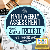 Math Weekly Assessments {2nd Grade} FREE WEEK I Distance L