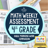 Math Weekly Assessments {4th Grade} I Distance Learning I 