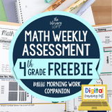 Math Weekly Assessments {4th Grade} FREE WEEK I Distance L
