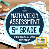 Math Weekly Assessments {5th Grade} I Distance Learning I 