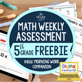 Math Weekly Assessments {5th Grade} FREE WEEK I Distance L