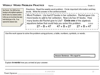 word problems homework