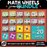 Math Wheels Seasonal Themed UP TO 20 Clip Art Sets GROWING BUNDLE