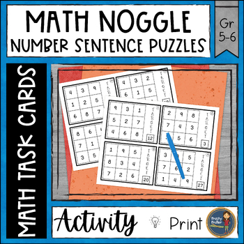 Preview of Math Noggle Puzzle Task Cards