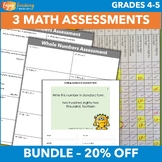 Math Whole Number Assessments Bundle - Printable & Self-Ch