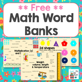 Preview of Math Word Bank