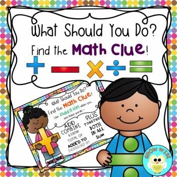 Preview of Math Word Clue Posters FREEBIE