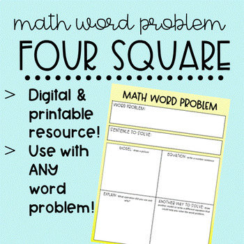 Preview of Math Word Problem 4-Square Template