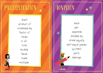 Math Word Problems Key Word Posters Worksheets Tpt