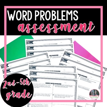 Preview of Math Word Problem Solving Intervention Worksheet Assessments 2nd-5th grade