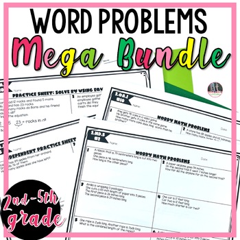 Preview of Math Word Problem Solving Intervention and Progress Monitoring Worksheets Bundle