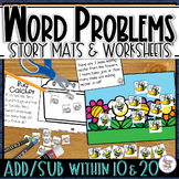 Math Word Problem Story Mats & Worksheets for addition & s