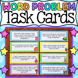 Math Word Problem Task Cards - Addition, Subtraction, Divi