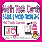 Math Word Problem Task Cards for Valentine's Day February 