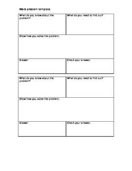 Math Word Problem Template by Blended Learning and Teaching | TPT