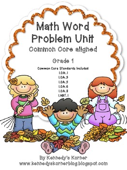 Preview of Math Word Problem Unit ~Common Core Aligned for Grade 1
