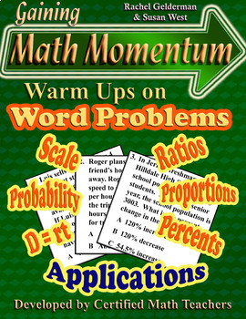 Preview of Math Word Problem Warm-Ups/Bell Ringers - Problem Solving Applications: Level 1