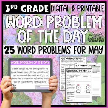 Preview of Math Word Problem of the Day | 3rd Grade May