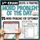 Math Word Problem of the Day | 3rd Grade September