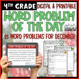 Math Word Problem of the Day | 4th Grade DECEMBER | Winter
