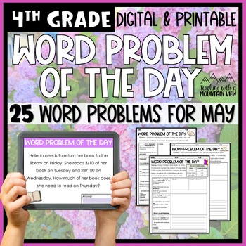 Preview of Math Word Problem of the Day | 4th Grade May