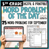 Math Word Problem of the Day | 5th Grade September
