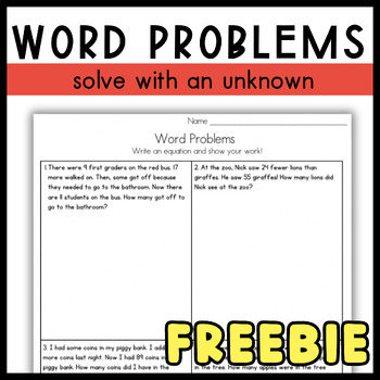 Preview of Math Word Problems 2nd Grade