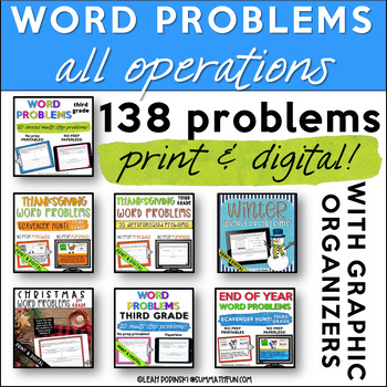 Preview of 3rd Grade Two Step Word Problems All Operations Multiplication Division Add Subt