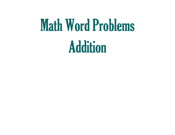 Preview of Math Word Problems-Addition