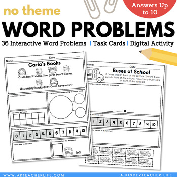 Preview of Math Word Problems Addition and Subtraction Within 10