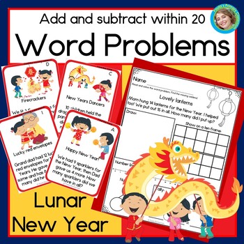 Preview of Math Word Problems Addition & Subtraction Within 20 Story Problem Lunar New Year