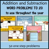 Math Word Problems Addition and Subtraction to 20 Thanksgi
