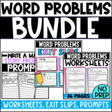 Math Word Problems Bundle: Worksheets, Exit Slips, Write a